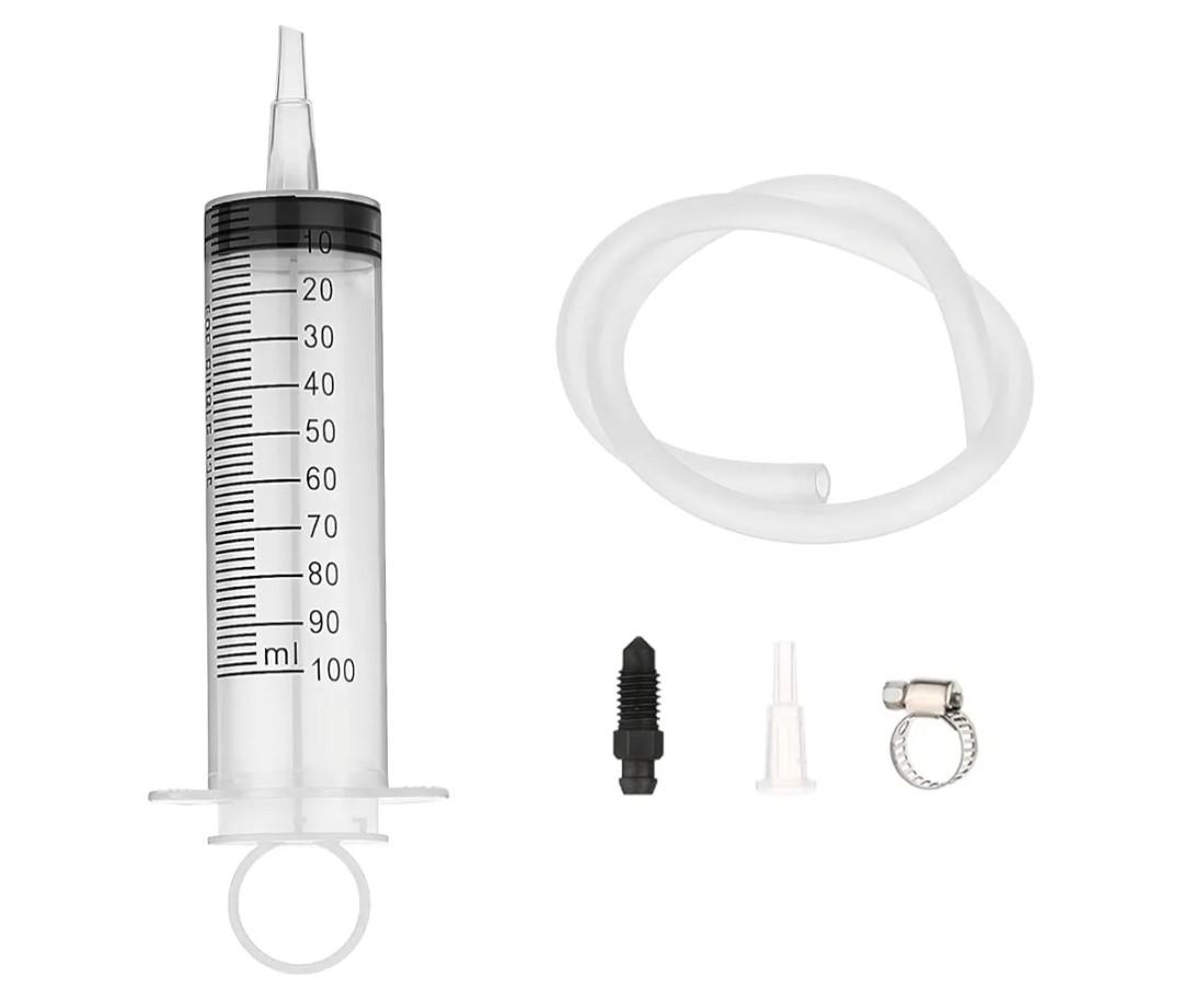 Brake Bleed Kit Fluid Bleeder Pressure Motorcycle Hydraulic Disc Clutches Oil Bleeding Extractor Reverse Bleeder Tool 100ml Syringe 50cm/19.69Inch Hose Universal Motorbike Scooter Maintenance
