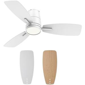 TALOYA 42inch Ceiling Fans with Lights and Remote Control, Quiet DC Motor, Double-Faced Blades, Modern Low Profile Ceiling Fan for Bedroom, Living Room, Dining Room, Office