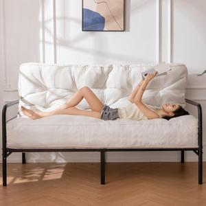 YOSHOOT 8 Inches Futon Mattress Full Size, Thick Futons Sofa Couch Bed, Chenille Fabric Floor Mattress for Adults, Shredded Foam Filling, Medium Firm(Frame Not Included), White, 54"x75" YOSHOOT 8 Inches Futon Mattress Full Size, Thick Futons Sofa Couch Bed, Chenille Fabric Floor Mattress for Adults, Shredded Foam Filling, Medium Firm(Frame Not Included), White, 54"x75"