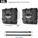 Rhinowalk Motorcycle Saddle Bag Waterproof Side Bag, PVC Roll-Top Side Luggage with Magnetic Closure, Lightweight Rear Rack Pannier Bag with Reflective Logo (Black 24L, 2pc)