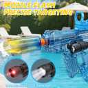 Electric Water Gun 2 Pack Automatic Squirt Gun for Kids Adults Rechargeable | Red Dot & Flashlight Attachments, 32FT Range, 800ML Drum Magazine Soaker Water Blaster Aquatic Toy