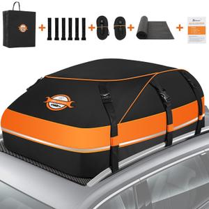 Sailnovo Rooftop Cargo Carrier Waterproof 20 Cubic Feet Car Roof Rack Cargo Carrier Roof Cargo Bag for All Cars with/Without Rack, Includes Anti-Slip Mat, 6 Door Hooks & Waterproof Curtain