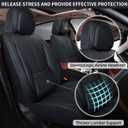 Car Seat Covers, Leather Seat Covers for Cars Full Set, Waterproof and Breathable Suitable for Most SUV/Truck/Sedan/Automotive 2 Pack (Black)