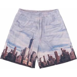 DIOTSR Mens Skyline Graphic Shorts Casual Streetwear Cool Basketball Shorts Running Workout Shorts with Pockets (X-Small)