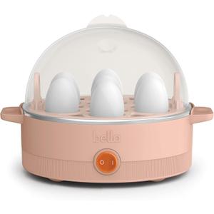 bella Electric Egg Cooker, 7 Eggs Capacity Tray, Single Stack, for Poached, Scrambled, Hard, Medium & Soft Boiled Eggs, Omelets and Steamed Dumplings, Auto Shutoff, 360 Watt, Blossom
