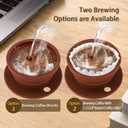 Collapsible Paperless Pour Over Coffee Dripper with Reusable Stainless Steel Coffee Filter, Single Cup Travel Pour Over Coffee Maker Camping, Portable Silicone Drip Coffee Maker Pour Over Brown