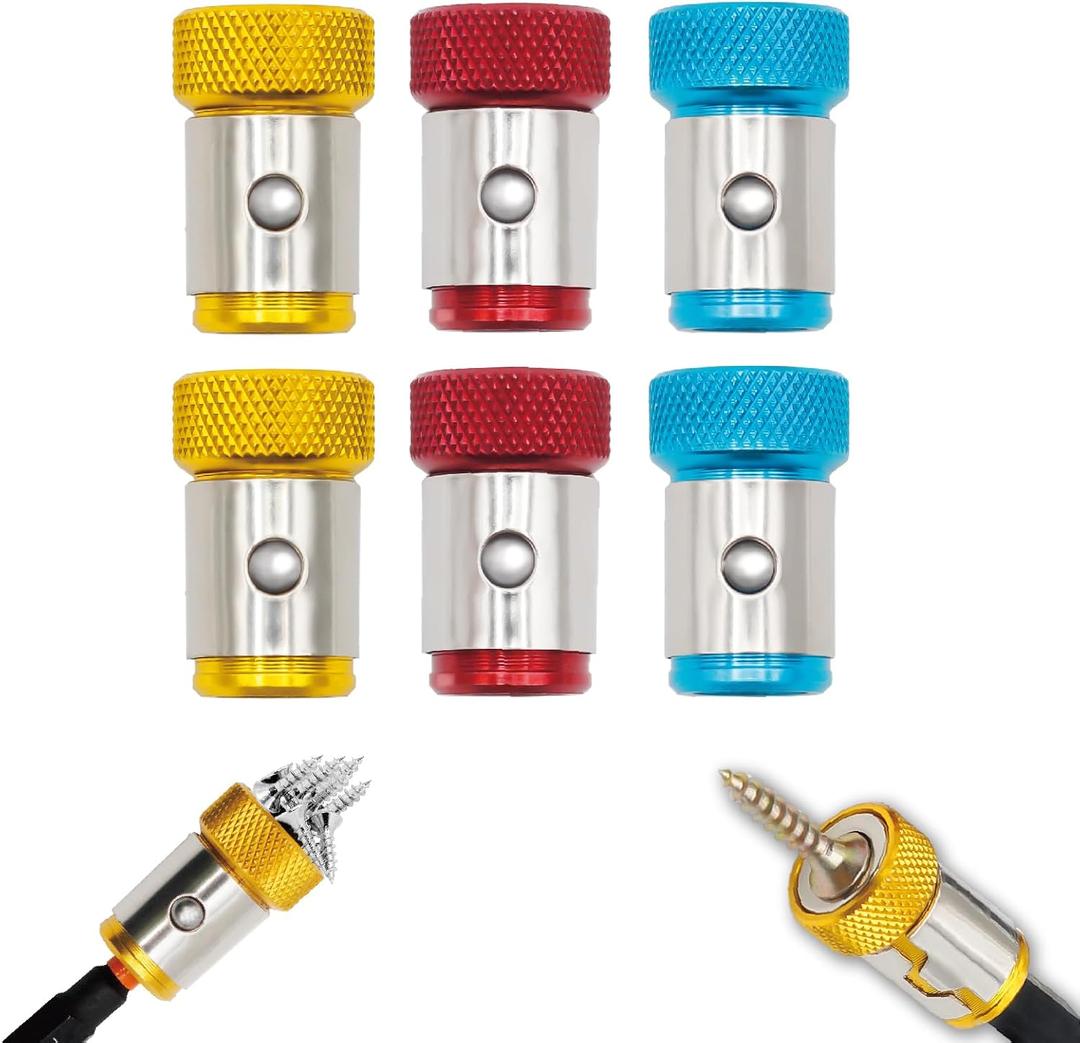 3 x 6 Pieces Strong Magnetic Screw Ring, 1/4 Inch/ 6.35 mm Universal Magnetic Screw Ring Bit for Hex Screwdriver and Power Bits