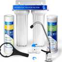 Premium Under Sink Direct Connect Two Stage Water Filtration System with 100% Lead-Free Chrome Faucet -Removes Chlorine, Bad Tastes, Odors and 99.99% of Contaminants