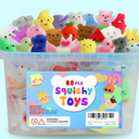 80Pcs Party Favors for Kids 48, Kawaii Squishies Mochi Squishy Toy Bulk Fidget Sensory Toys Birthday Gifts for Boys Girls, Easter Basket Stuffers Egg Fillers Treasure Box Classroom Prizes Goodie Bag