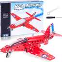 STEM Assembled Model Plane Kit Building Toy, 201 Pieces STEM Projects Airplane Building Kits for Kids Age 8-12, STEM Educational Model Kit Gifts for Teenage Boys & Girls 8+, Red, 7*9*3 inch