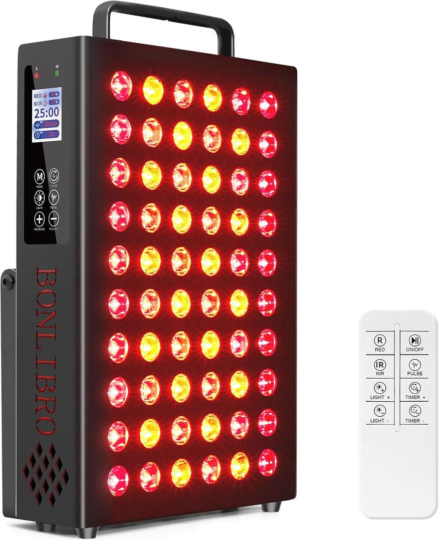Red Light Therapy for Face and Body, Infrared Light Therapy with Timer & Remote Control, Quad Wave 660nm 850nm 630nm 940nm Near Infrared Light Therapy Panel Portable Dual Chip LED Device for Body