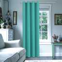 ChrisDowa Blackout Curtains 108 Inches Long for Living Room, Grommet Thermal Insulated Room Darkening Curtains for Bedroom (1 Panel Set, Teal, 52W x 108L)