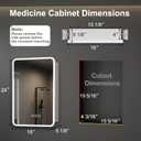 Medicine Cabinet with LED Lights and Mirror, 16 x 24 Inch Surface or Recessed Mounted Bathroom Cabinet with Door, Defogger, Memory Function, 3-Color Mode, Outlet&USB, Dimmer, Storage Shelf