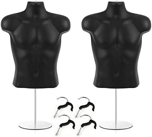 Geetery 2 Pack Male Mannequin Torso Dress Form Mannequin Body T Shirt Display with Stand and Hanging Hook Hollow Back for Counter, Craft Shows, Photos or Design, S-m Size Geetery 2 Pack Male Mannequin Torso Dress Form Mannequin Body T Shirt Display with Stand and Hanging Hook Hollow Back for Counter, Craft Shows, Photos or Design, S-m Size