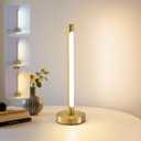 Weaboopre Cordless Table Lamp, Rechargeable Gold 5200mAh Battery Operated LED Portable Lamps, 3 Color Stepless Dimmable Touch Lamp for Nightstand, Bedroom, Dining Table, Counter, Living Room