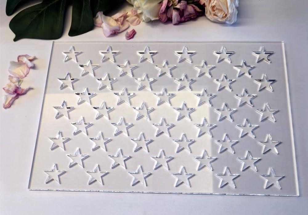 Clear Acrylic Flag Star Layout Template Jig - Precision 1-1/4" Star Alignment Tool for Wooden American Flags (15" x 10.5")