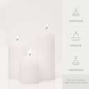 BASK Mottled Pillar Candles - Unscented White Pillar Candles Set of 3 - Dripless, Smokeless for All Occasions