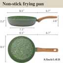 9.25" Green Nonstick Skillet with Lid, PFAS-Free Egg Pan