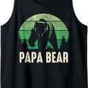 Papa Bear Tank Top Green Retro Mens gift Tank Top XL