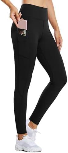 baleaf Women's Fleece Lined Leggings Water Resistant Thermal Winter Warm Tights High Waisted with Pockets Running Gear, Medium