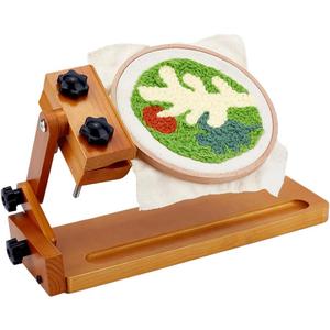 PH PandaHall Adjustable Embroidery Hoop Stand, Wooden Cross Stitch Table Stand Embroidery Frame Needlework Stands Holder with Sturdy Wooden Base for Arts Crafts Quilting Sewing Stitching Tool