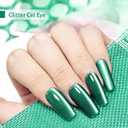 3 x JODSONE Green Cat Eye Gel Nail Polish with Magnet 16.5ml Single Color Magnetic Gel Polish for Holographic Glitter Cat Eye Reflective Translucent Need U V Lamp