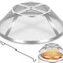 Fire Pit Spark Screen for Solo Stove Yukon Shield 27 Inch,Stainless Steel Spark Protector Mesh Screen for Solo Yukon,Fire Pits Top Screen Accessories Spark Cover Guard Outdoor Heavy Duty-Silver