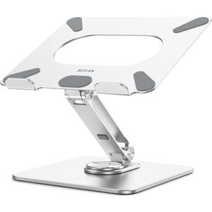 BESIGN LSX7 Laptop Stand with 360 Rotating Base, Ergonomic Adjustable Notebook Riser Holder Compatible with Air, Pro, Dell, HP, Lenovo More 10-15.6" Laptops (Silver)