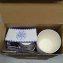 48 Sets Floral Paper Coffee Cups with Lids and Sleeves 8oz Vintage Flower Disposable Drinking Cups Bulk for Birthday Wedding Bridal Shower Tea Party Supplies (Blue)