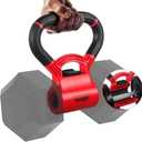 Yes4All Kettlebells Grip, Dumbbell Grip Handle, Convert Dumbbells into Kettlebell for Home Gym, Kettlebell for Weights Plate, 0.5 Kilograms (C. Red/ Black)