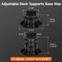 20Pack Adjustable Deck Support Pedestal, Floor Lift Plastic Deck Foundation Support Base for Floating Deck Platform, Height Adjustment Raising from 2-3/4"to 5-23/32"Black, Automatic Leveling