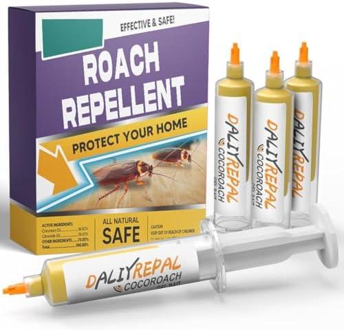 Roach Repellents, Cockroach Deterrent for Home, Cockroach Repellents for Home, Effective Roach Repeller, Keep Roaches Away, Safe Around Pets & Plants, 4 Tubes Roach Deterrent