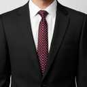 Polka Dot Tie for Men, Black and White Skinny Tie for Formal Wedding Business Casual Cosplay Graduation (Red)