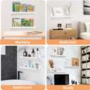 upsimples Acrylic Shelves for Wall Decor, 15" Display Shelf Perfume Organizer for Bathroom, Bedroom, Living Room, Floating Bookshelves for Kids, White, 4 Pack | for Kids, Display Shelf, Organizer, for Bathroom, Bedroom, Living Room Decor