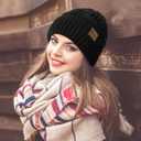 Loritta 3-Pieces Winter Hat Neck Warmer Touchscreen Gloves Set Knit Thick Scarf Beanie Hats Scarves Set Gifts for Women