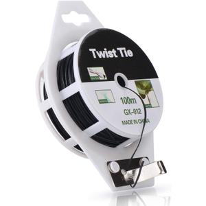 328ft (100m) Twist Ties, Plant Ties for Vines Garden Wire with Cutter for Gardening Home Office, Multi-Function Black Plastic Coated Wire