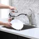 Kitchen Faucet with Sprayer Brushed Nickel, RV Kitchen Sink Faucet, Stainless Steel Pull Out Faucet for Kitchen Sink,1 or 3 Hole Small Kitchen Faucets with Deck Plate and Supply Hoses
