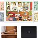 1000-Piece Tilting Puzzle Board (30"x22") with 4 Color Drawers and Protective Mat, Adjustable Puzzle Table with Built-in Stand, Ideal Puzzle Gift for Adults