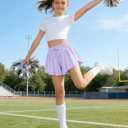 EXARUS Girls Butterfly Shorts Athletic Dance Flowy Skorts Teen Cheer Skirt Tween Clothes Youth Preppy Outfit Kids 8Y