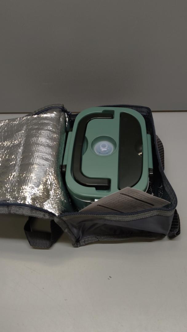 Vabaso Electric Lunch Box for Adults, 80W Heated Lunch Box Portable Food Warmer Lunch Box for Work/Men/Car/Truck with 1.5L 304 Stainless Steel Container Fork & Spoon, 110V/12V/24V