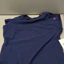 Med Couture Scrub Top Women Round Neck Tuckable with 2 Zipper Pockets with Rounded Hem MC703, S, Navy