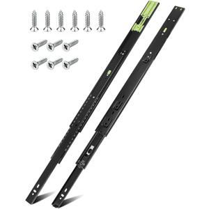 HBL 1 Pair | Soft Close Drawer Slides 20 inch, Heavy Duty Cabinet Drawer Slides Replacement - Ball Bearing Full Extension, 200 LB Capacity, Made of Cold-Rolled Steel, Rust-Resistant & Long-Lasting.
