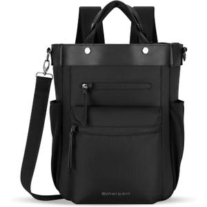 Sherpani Soleil, Anti Theft Convertible Backpack, 3 in 1 Tote Bag, Crossbody Purse, 18L Travel Backpack, Travel Gifts for Women, RFID Protection, Metal Hardware, Fits 15 Laptop (Carbon) (One Size)