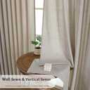 Extra Wide Pinch Pleated Curtains 84 Inches Long 2 Panels Set, Soft Thick Textured Window Curtains, Light Filtering Farmhouse Drapes for Patio Sliding Glass Door, Linen Color, 2x60Wx84L Inches
