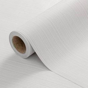 Cozydeco 24"x394" Light Grey Grasscloth Wallpaper Peel and Stick Faux Linen Textured Upgraded Thick Self-Adhesive Waterproof Neutral Contact Paper Seamless Vinyl Embossed Wallpaper