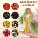Cunhill 3 Pcs Glass Jar with Ball Cork Lid Decorative Round Bottle Sealed Canister Jar Storage Container Organizer with Airtight Wooden Lid for Food Coffee Bean Candy Biscuits Spice(1000 ML/ 34 Oz)