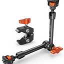 K&F CONCEPT 11" Magic Arm Clamp with Super Clamp ARRI 1/4" & 3/8" Thread Screw, 360 Ball Heads Arm with Clamp Mount for Monitor, LED Light, Webcam, Action Camera