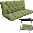 Porch Swing Cushion with Backrest,Waterproof Bench Cushion for Outdoor Furniture,2-3 Seater Replacement Thickened 5 in swing cushion,with Ties,Patio,Outdoor,Backyard and Garden (Light Green,60x40 in)
