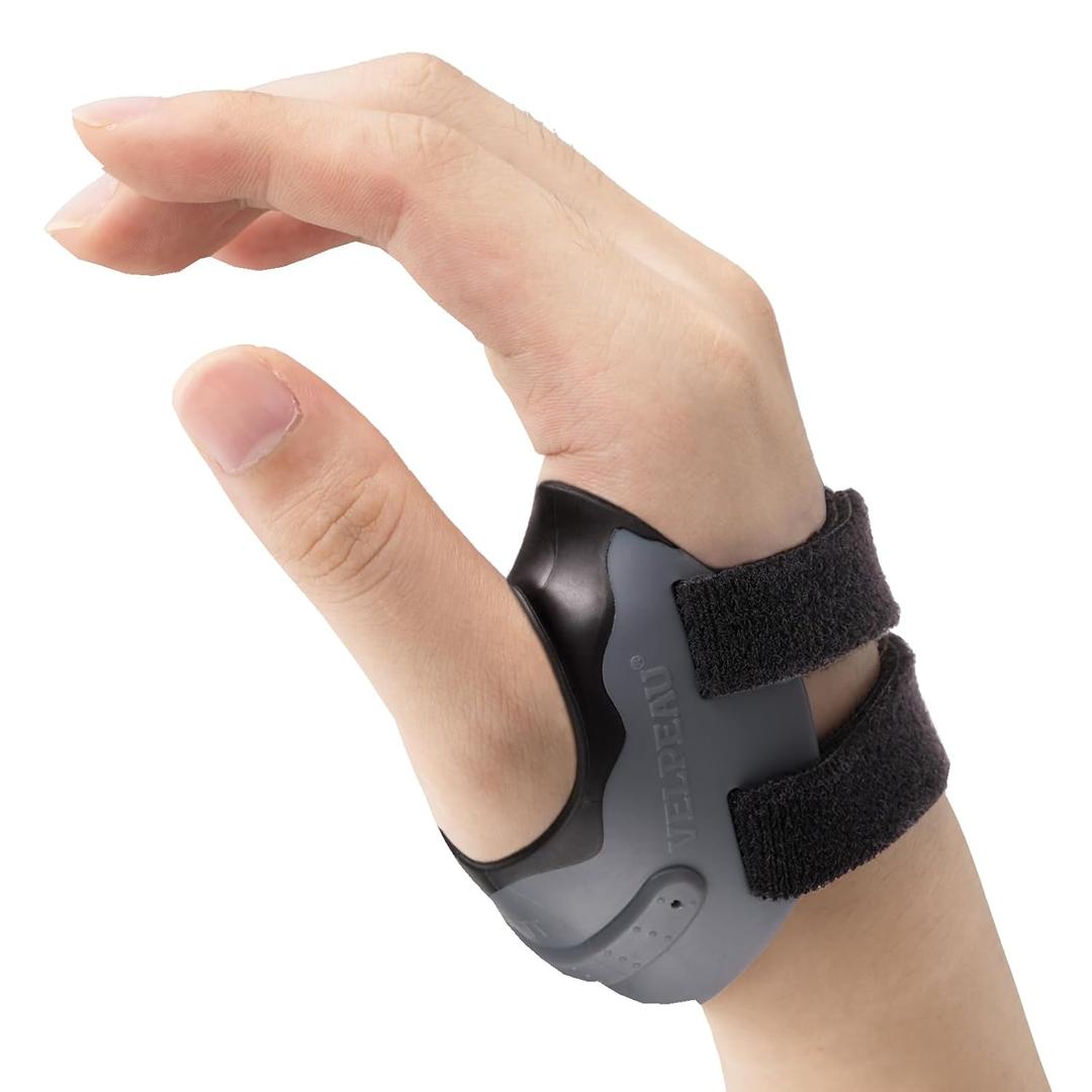 Velpeau CMC Joint Thumb Arthritis Support Brace - Soft & Hard Plastic Compose - with Thumb Compression Sleeve, Stabilizes Thumb CMC Joint Without Limiting Hand Function (Black, Right - Medium)