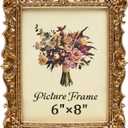 JANDERART Vintage Picture Frame 6x8 Inch, Antique Ornate Photo Frames with Glass Front, Baroque Design, Tabletop & Wall Hanging, Photo Gallery, Gold